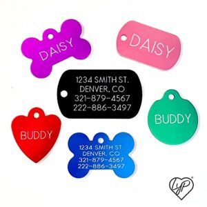 love your pets classic pet id tags – aluminum 2 sided deep engraved dog tags-made in the usa-personalized dog id tags, cat tags & pet tags