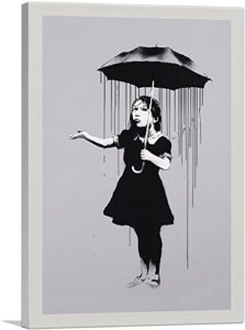 artcanvas nola girl with umbrella canvas art print by banksy - 26" x 18" (0.75" deep)