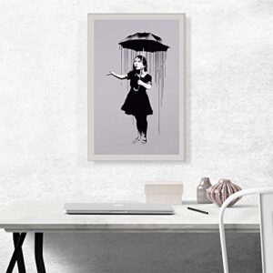 ARTCANVAS Nola Girl With Umbrella Canvas Art Print by Banksy - 26" x 18" (0.75" Deep)