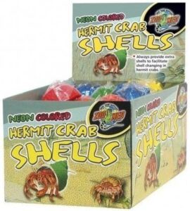 zoo med hermit crab neon colored shells, assorted colors (3 shells)