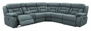 coaster home furnishings higgins 4-piece upholstered power grey sectional, 125.5" l x 114.5" w x 40" h (600370)