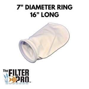 The Filter Pro Filter Sock, 100 Micron, 7" Flange x 16" Long, 10 Pack, Perfect for Aquariums, Made in USA