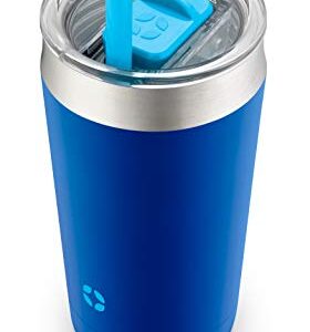 Ello Rise Vacuum Insulated Stainless Steel Tumbler with Optional Straw, 12 oz, Touchdown Blue