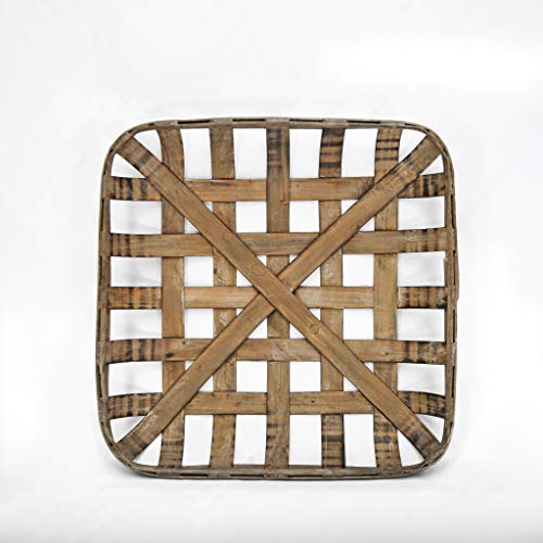 2 Piece Set of Tobacco Baskets, Farmhouse Decor, Small 17" Squares - Silvercloud Trading Co.