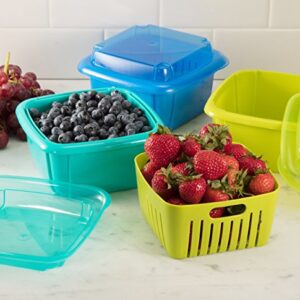 Hutzler 374TU Berry Containers, 2 pint, Turquoise
