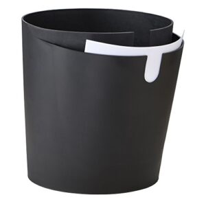 safco products 9929bl cancan deskside recycling and trash can, 5-gallon trash bin, additional slot for paper sheet recycling, black