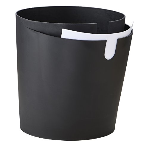 Safco Products 9929BL Cancan Deskside Recycling and Trash Can, 5-Gallon Trash Bin, Additional Slot for Paper Sheet Recycling, Black