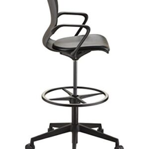 Safco Products Shell Extended Height Swivel Office Desk Computer Ergonomic Chair, Pneumatic Height Adjustable, Black (7014BL)