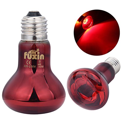 AMA(TM) Infrared Heat Lamp Reptile Emitter Lamp Light Bulb for Reptile and Amphibian Use 220V (Red, 100W)