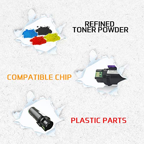 VICTORSTAR 5 Packs Compatible Toner Cartridge S2825 H625 H825 (2BK + C + Y + M )【Extra High Yield】 5000 Pages for BK & 4000 Pages for C/M/Y for Dell Laser Printers H625 cdw / H825cdw / S2825cdn (5C)