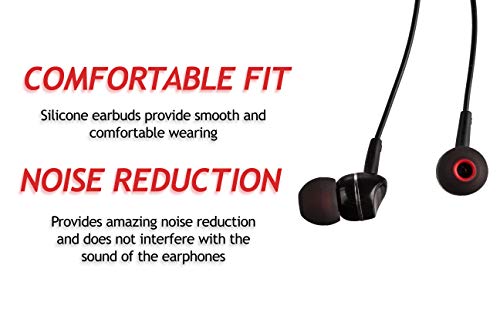 Xcessor (S 7 Pairs (14 Pieces) of Silicone Replacement in Ear Earphone Small Size Earbuds Replacement Ear Tips for Popular in-Ear Headphones. Black/Red