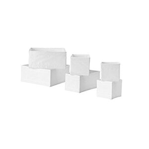 ikea drawer storage organizer box bin tote, white (24 pieces, white)