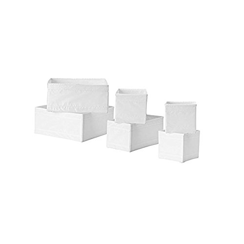 Ikea Drawer Storage Organizer Box Bin Tote, White (24 Pieces, White)