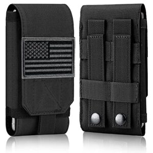 ironseals tactical molle phone cover case, heavy duty loop belt holster pouch with flag patch for iphone 14 plus/14 pro max/14 pro/13 pro max/13 pro/13/12 pro max/11 pro max/xs max
