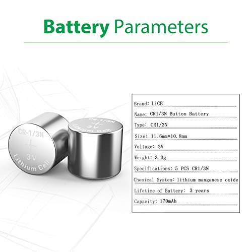 LiCB 10 Pack CR1/3N Battery 3V Lithium CR 1/3N Batteries