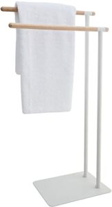 sealskin towel rack, metal/wood, white, one size