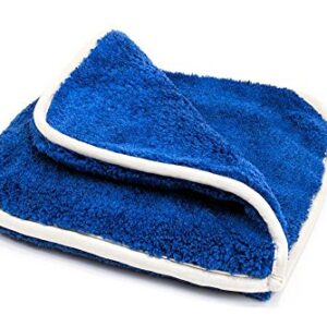 [Double Flip] Microfiber Rinseless Wash Towel 8"x8" Blue - 3 Pack (Blue)