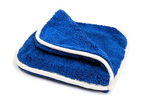 [Double Flip] Microfiber Rinseless Wash Towel 8"x8" Blue - 3 Pack (Blue)