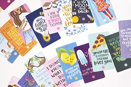 bloom daily planners Love Note Card Deck - Cute Sentimental Quote Cards - Set of Thirty 2" x 3.5" Cards - Assorted Designs