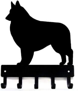 the metal peddler belgian tervuren dog - key holder for wall - small 6 inch wide - made in usa; gift for dog lovers