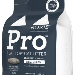 BoxiePro Deep Clean Probiotic Clumping Clay Cat Litter -Scent Free- 28 lb- Cat Activated Probiotics- Longer Lasting Odor Control, Stays Ultra Clean, 99.9% Dust Free