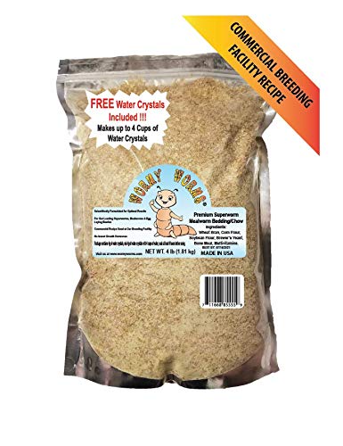 Wormy Worms Premium Mealworm Superworm Bedding Chow Commercial Breeding Facility Recipe (Premium Mix 4lb)