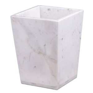 creative home natural marble square wastebasket trash can recycle bin bathroom storage container organizer, 7.5" x 7.5" x 10" h