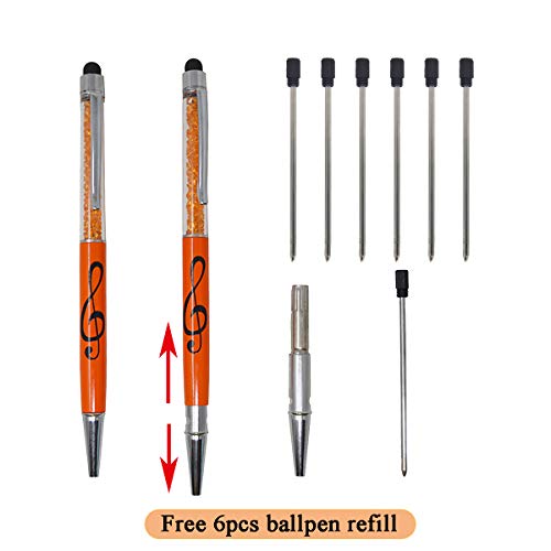 Stylus Pen Crystal Ballpoint Pens Capacitive Diamond Writing Pens Music Note Ball Point Fit All Touch Screens Device (Stylus Ballpoint)