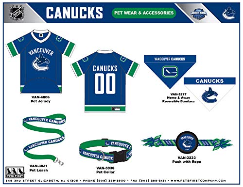 Pets First NHL Vancouver Canucks Collar for Dogs & Cats, Medium. - Adjustable, Cute & Stylish! The Ultimate Hockey Fan Collar!