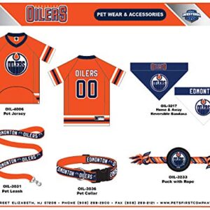 Pets First NHL Edmonton Oilers Collar for Dogs & Cats, Small. - Adjustable, Cute & Stylish! The Ultimate Hockey Fan Collar!