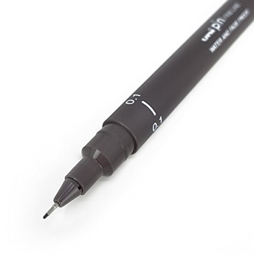 Uni Pin Fineliner Drawing Pen - Dark Grey Tone - 0.1mm - Pack of 3