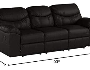Signature Design by Ashley Boxberg Oversized Faux Leather Manual Pull Tab Reclining Sofa, Dark Brown
