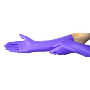 halyard purple nitrile-xtra exam gloves, sterile (individually wrapped), powder-free, 5.9 mil, 12", purple, large, 14262 (box of 100/50 pairs)