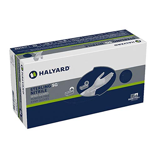 HALYARD Sterling SG Nitrile Powder-Free Exam Gloves, 3.7 mil, 9.5", Gray, Medium, 41659 (Box of 250)
