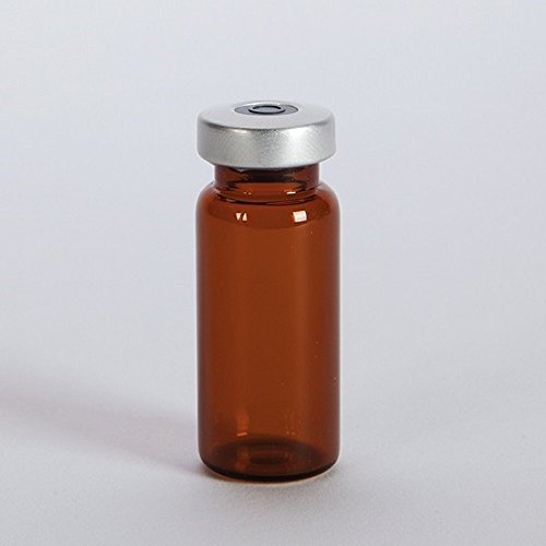 10ml Sterile Amber Injection Vial 25pk Silver