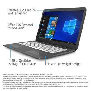 HP Stream 14-inch Laptop, Intel Celeron N4000 Processor, 4 GB RAM, 64 GB eMMC, Windows 10 S with Office 365 Personal for One Year (14-cb160nr, Gray)