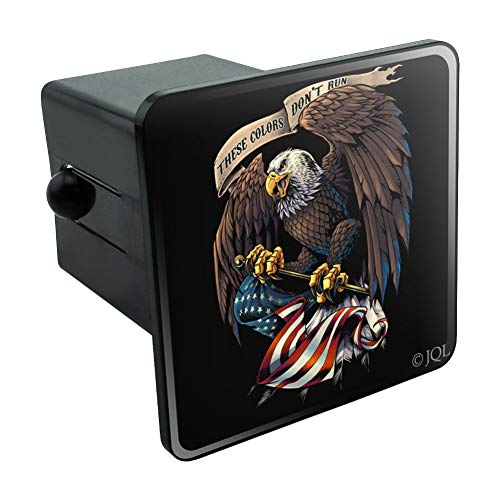 These Colors Don't Run Patriotic Eagle USA American Flag Tow Trailer Hitch Cover Plug Insert