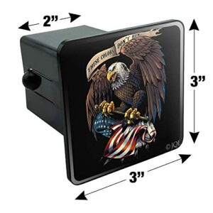 These Colors Don't Run Patriotic Eagle USA American Flag Tow Trailer Hitch Cover Plug Insert