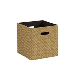 Household Essentials ML-7060 Storage Cubes, Medium, fabric, Gold, 3 Count