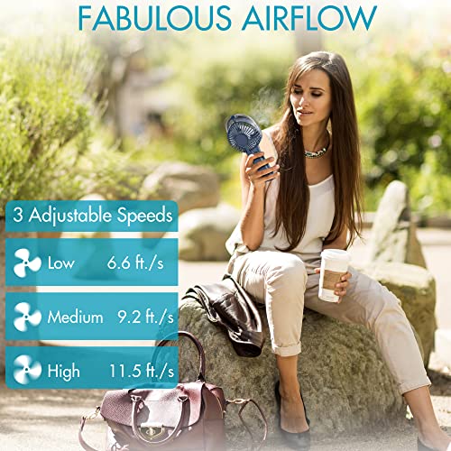 COMLIFE Portable Handheld Misting Fan, 3000mAh Rechargeable Battery Operated Spray Water Mist Fan, Foldable Mini Personal Fan for Travel, Makeup, Home, Office, Camping, Outdoors