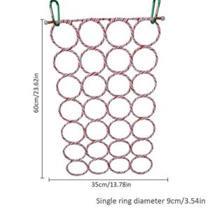 Keersi Cotton Rope Ladder Hammock Toy for Bird Parrot Parakeet Cockatiel Conure Cockatoo African Grey Macaw Eclectus Amazon Lovebird Finch Canary Budgie Cage Perch Stand Swing Hamster Rat Tunnel