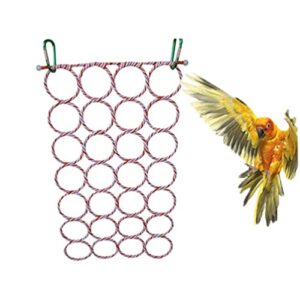 Keersi Cotton Rope Ladder Hammock Toy for Bird Parrot Parakeet Cockatiel Conure Cockatoo African Grey Macaw Eclectus Amazon Lovebird Finch Canary Budgie Cage Perch Stand Swing Hamster Rat Tunnel