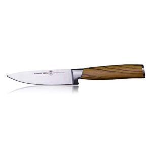 schmidt brothers - zebra wood 4" paring knife, high-carbon german stainless steel mulitpurpose kitchen cutlery