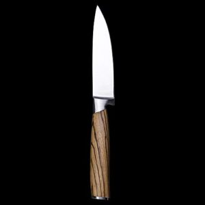 Schmidt Brothers - Zebra Wood 4" Paring Knife, High-Carbon German Stainless Steel Mulitpurpose Kitchen Cutlery