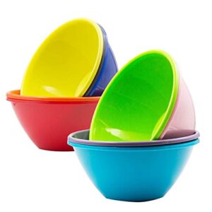 youngever 32 ounce plastic bowls, large cereal bowls, large soup bowls, set of 9 in 9 assorted colors