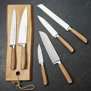 Schmidt Brothers - Zebra Wood, 6" Petit Chef Knife, High-Carbon German Stainless Steel Mulitpurpose Kitchen Cutlery