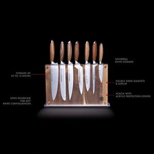 Schmidt Bros. Acacia Downtown Magnetic Knife Block Schmidt-22-Series, Up to 18-Piece