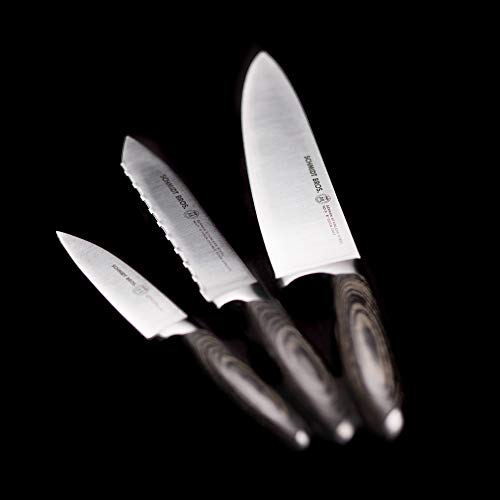 Schmidt Brothers - Bonded Ash 6" Double Edge Utility Knife for Multipurpose Cutting, Slicing, and Chopping, Small Kitchen Knife Made with High-Carbon German Stainless Steel