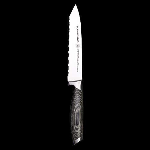 Schmidt Brothers - Bonded Ash 6" Double Edge Utility Knife for Multipurpose Cutting, Slicing, and Chopping, Small Kitchen Knife Made with High-Carbon German Stainless Steel