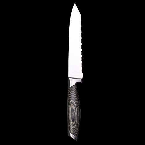 Schmidt Brothers - Bonded Ash 6" Double Edge Utility Knife for Multipurpose Cutting, Slicing, and Chopping, Small Kitchen Knife Made with High-Carbon German Stainless Steel